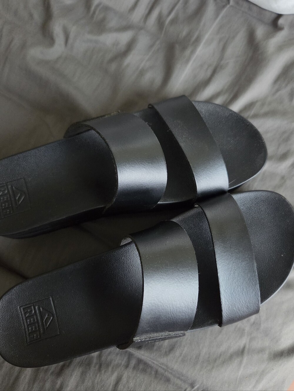 Reef Women’s Black Double-Strap Platform Slide Sandals - Picture 8 of 9